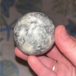 Gray and White Granite Sphere